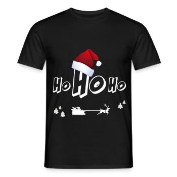 Noël Noël moche Ho ho chapeau rouge - T-shirt homme - noir - Devant - AI Model Male 178 light (178cm)