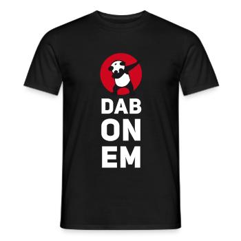 dab on em dabbing panda football touchdown mooving - Men's T-Shirt - black - Front - AI Model Male 178 light (178cm)