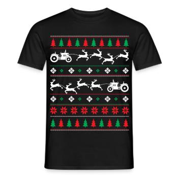 Agriculteur - Noël laid - T-shirt homme - noir - Devant - AI Model Male 178 light (178cm)