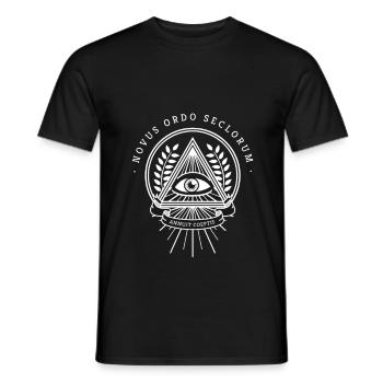 Illuminaten all sehendes Auge geheimbund Pyramide - Männer T-Shirt - Schwarz - Vorne - AI Model Male 178 light (178cm)