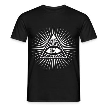 illuminati sehendes Auge erleuchtet fun cool love - Männer T-Shirt - Schwarz - Vorne - AI Model Male 178 light (178cm)