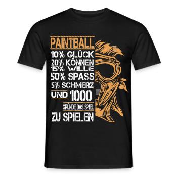 Paintball - Männer T-Shirt - Schwarz - Vorne - AI Model Male 178 light (178cm)