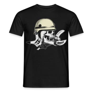 Fire Department and Rescue Service Skull - Men's T-Shirt - black - Front - AI Model Male 178 light (178cm)