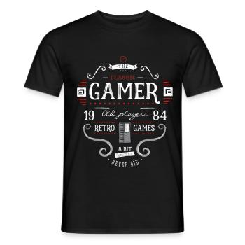 jeu rétro geek ballot, il joue en 1984 console 8bit lol - T-shirt homme - noir - Devant - AI Model Male 178 light (178cm)