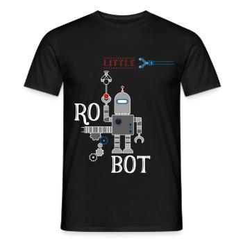 petite machine robot rétro illu amusant Humour Auto - T-shirt homme - noir - Devant - AI Model Male 178 light (178cm)