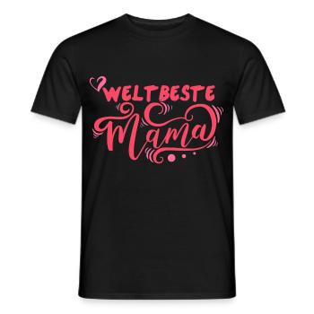 Worlds Best Mom Mum Mother's Day Birthday - Men's T-Shirt - black - Front - AI Model Male 178 light (178cm)