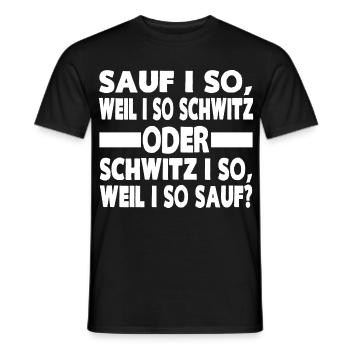 SAUF I SO - Männer T-Shirt - Schwarz - Vorne - AI Model Male 178 light (178cm)