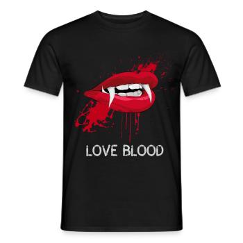 vampire dracula sang sexy bouche Halloween horreur lol - T-shirt homme - noir - Devant - AI Model Male 178 light (178cm)