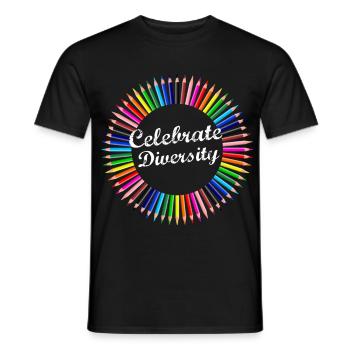 diversity colored pens circle tolerant lbgtq - Men's T-Shirt - black - Front - AI Model Male 178 light (178cm)