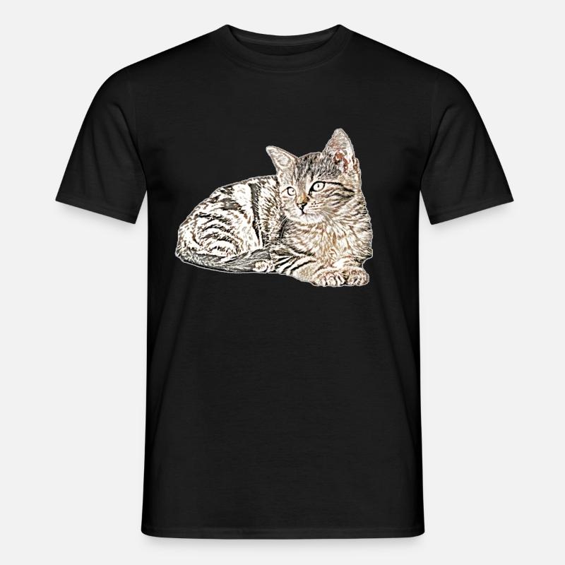 Süsse katze - Männer T-Shirt - Schwarz
