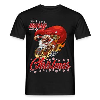 merry xmas tuning santa - Männer T-Shirt - Schwarz - Vorne - AI Model Male 178 light (178cm)