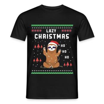 Lazy Noël / indolence / cadeaux - T-shirt homme - noir - Devant - AI Model Male 178 light (178cm)
