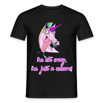 crazy unicorn crazy unicorn - Men's T-Shirt - black - Front - AI Model Male 178 light (178cm)