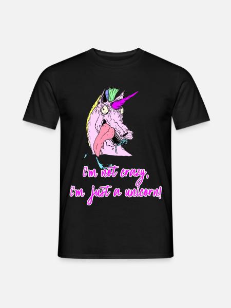 gek gek eenhoorn eenhoorn - Heren T-shirt - zwart