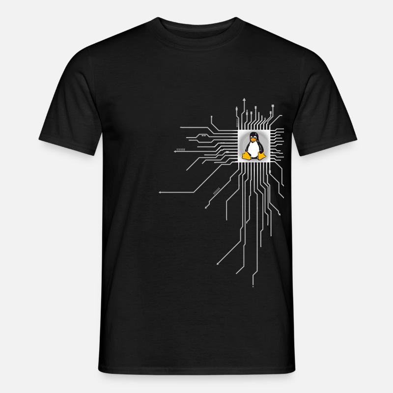 platine pingouin Core Coeur Ordinateur pc Nerd program - T-shirt homme - noir