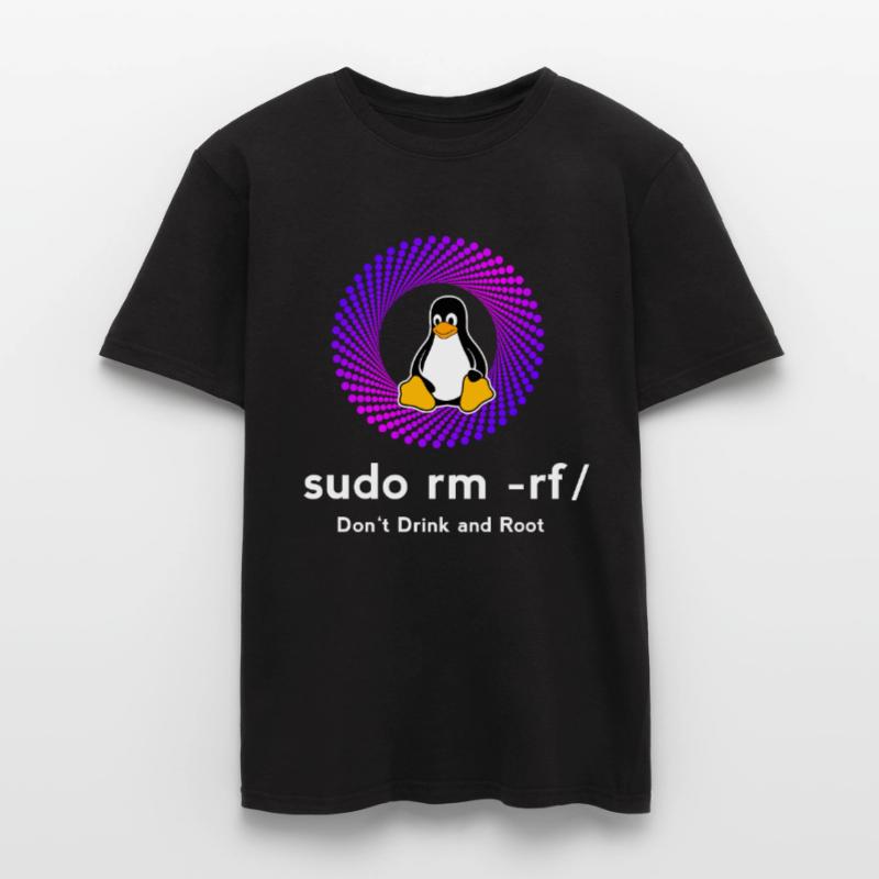 Computer Sys admin Penguin Nerd pc sudo rm -rf cod Men's T-shirt