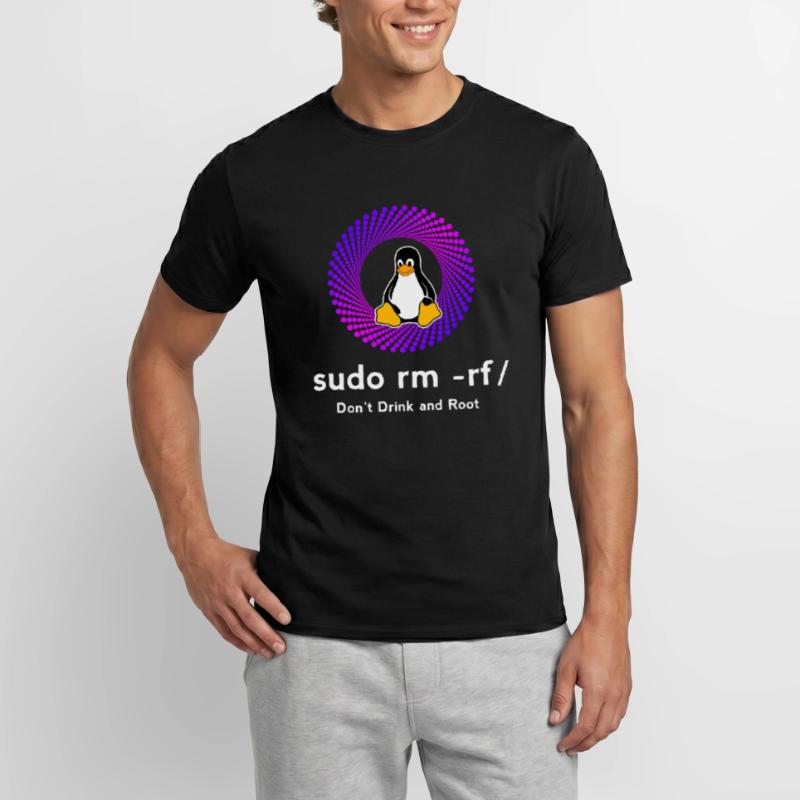 Computer Sys admin Penguin Nerd pc sudo rm -rf cod Men's T-shirt