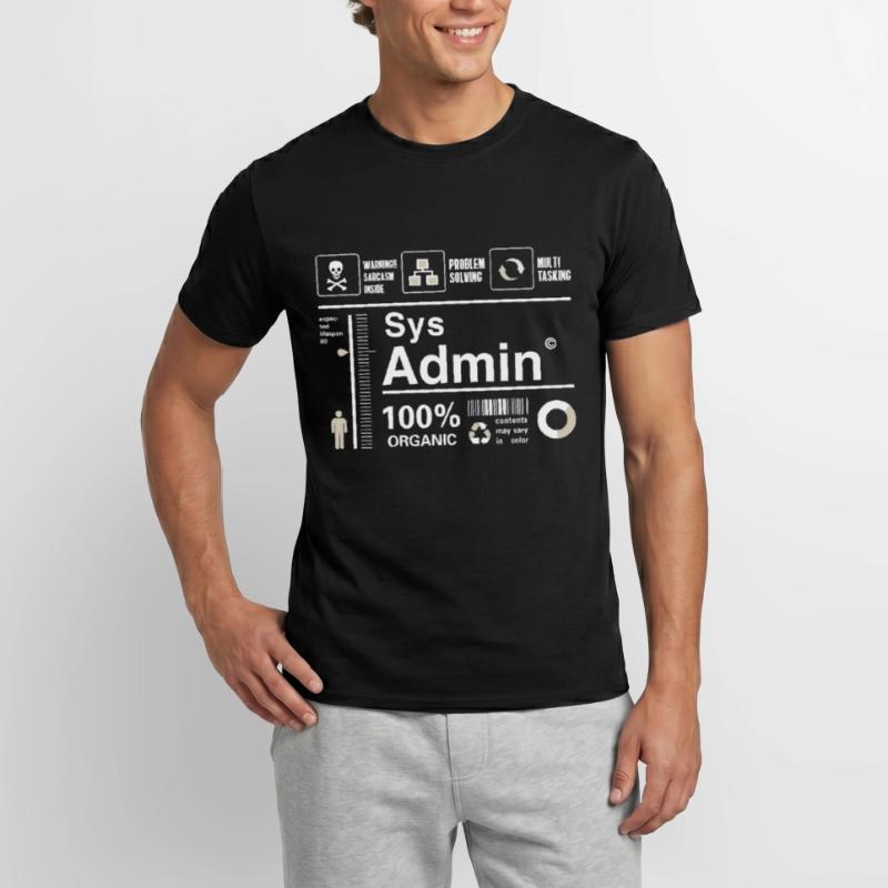 Sys admin programmier Ordinateur Nerd pc Platine cpu T-shirt homme
