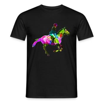 Cavalière colorée - T-shirt homme - noir - Devant - AI Model Male 178 light (178cm)