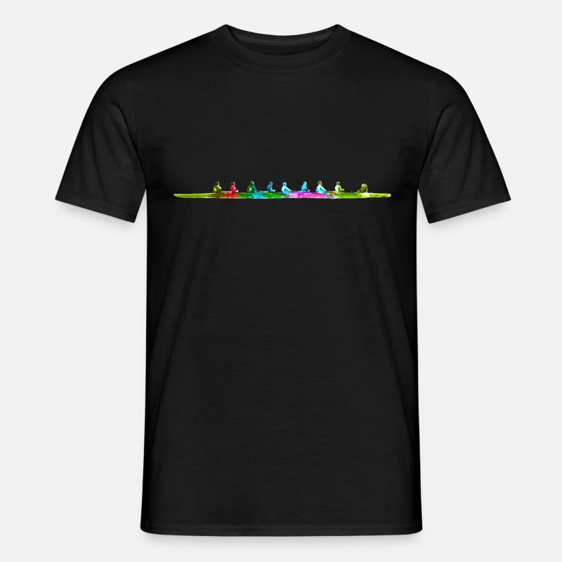 Buntes achter Ruderboot - Männer T-Shirt - Schwarz