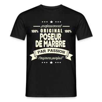 Poseur de marbre Original - T-shirt homme - noir - Devant - AI Model Male 178 light (178cm)