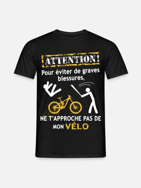 NE T'APPROCHE PAS DE MON VÉLO ! - VTT - T-shirt homme - noir