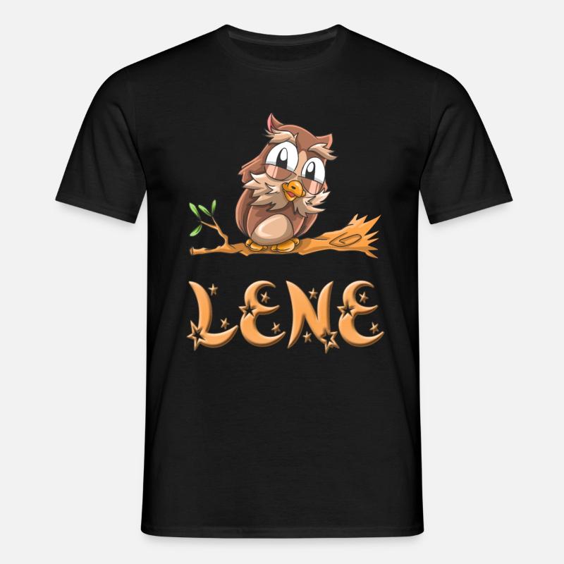 Eule Lene - Männer T-Shirt - Schwarz
