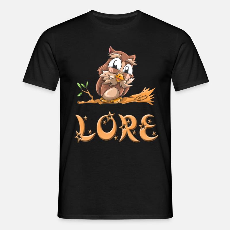 Eule Lore - Männer T-Shirt - Schwarz