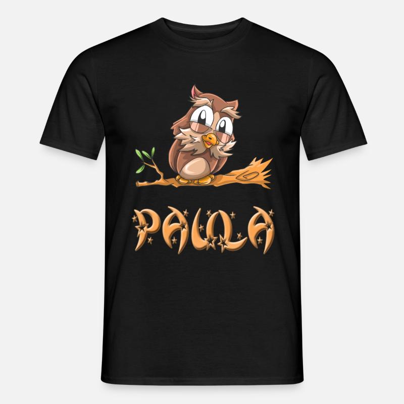 Eule Paula - Männer T-Shirt - Schwarz