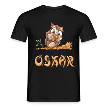 Eule Oskar - Männer T-Shirt - Schwarz - Vorne - AI Model Male 178 light (178cm)