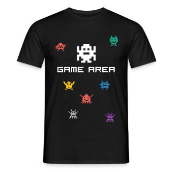 game area pixel nerd pc konsole retro gamer Monste - Men's T-Shirt - black - Front - AI Model Male 178 light (178cm)