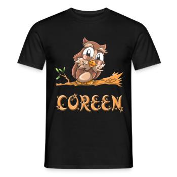 Eule Coreen - T-shirt homme - noir - Devant - AI Model Male 178 light (178cm)