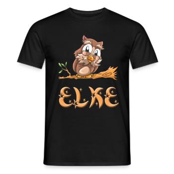 Eule Elke - Männer T-Shirt - Schwarz - Vorne - AI Model Male 178 light (178cm)