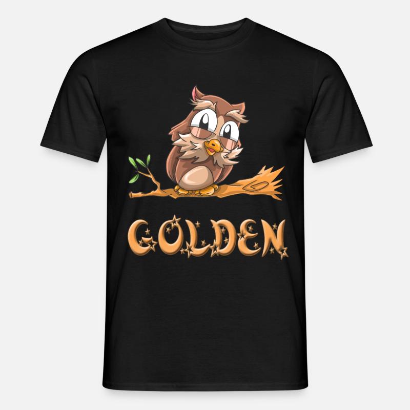 Eule Golden - Männer T-Shirt - Schwarz