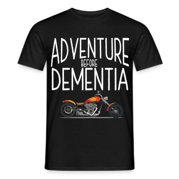 L’aventure des motocyclistes avant la démence - T-shirt homme - noir - Devant - AI Model Male 178 light (178cm)