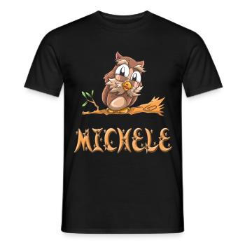 Eule Michele - Männer T-Shirt - Schwarz - Vorne - AI Model Male 178 light (178cm)