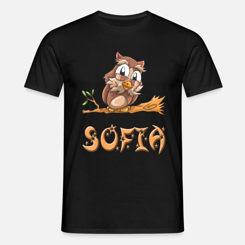 Eule Sofia - Männer T-Shirt - Schwarz