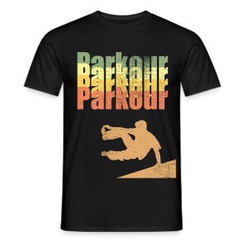 Parkour - Men's T-Shirt - black - Front - AI Model Male 178 light (178cm)