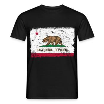 Californie Drapeau Vintage - T-shirt homme - noir - Devant - AI Model Male 178 light (178cm)