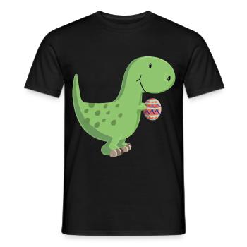 Dino with egg - Men's T-Shirt - black - Front - AI Model Male 178 light (178cm)