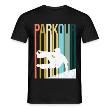 Parkour Rétro - T-shirt homme - noir - Devant - AI Model Male 178 light (178cm)