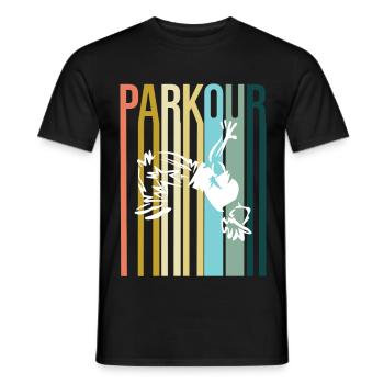 Parkour Retro - Männer T-Shirt - Schwarz - Vorne - AI Model Male 178 light (178cm)