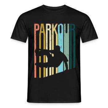 Parkour Retro - Men's T-Shirt - black - Front - AI Model Male 178 light (178cm)