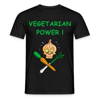 Le pouvoir des végétariens - T-shirt homme - noir - Devant - AI Model Male 178 light (178cm)
