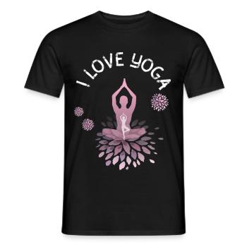 Yoga om spiritual buddha namaste woman course sport - Men's T-Shirt - black - Front - AI Model Male 178 light (178cm)