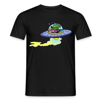 Vaisseau extraterrestre alien - T-shirt homme - noir - Devant - AI Model Male 178 light (178cm)
