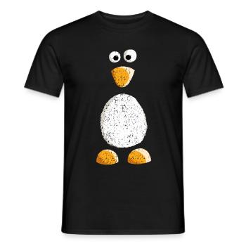 Petit pingouin doux avec style vintage - T-shirt homme - noir - Devant - AI Model Male 178 light (178cm)