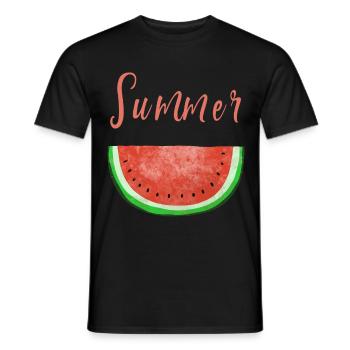 Summer Time Wassermelone - Melone - Sommer - Männer T-Shirt - Schwarz - Vorne - AI Model Male 178 light (178cm)