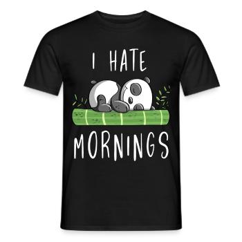 Je déteste les matins - Bamboo Panda Bear - Comic - T-shirt homme - noir - Devant - AI Model Male 178 light (178cm)