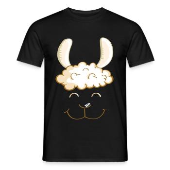 Funny Lama Face - Head - Llamas - Gift - Men's T-Shirt - black - Front - AI Model Male 178 light (178cm)